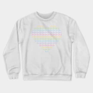 Heart with Loves in Rainbow Pastels Crewneck Sweatshirt